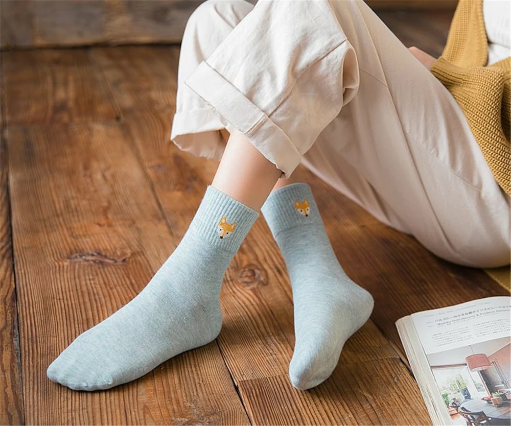 3 Paar Neue Damen-Socken im koreanischen Stil, mittellange Socken für Mädchen, Gemüse, Pilze, Tomaten, Mais, Auberginen, Kunst, lustige Socken, Dropship – Detail 30