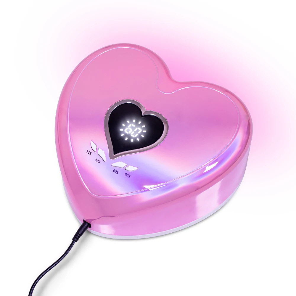 96W UV/Led Nail Drying Lamp For Manicure Heart Shape Professional Nail Polish Dryer Light Machine for Fast Drying All Gel Polish_voghion.com