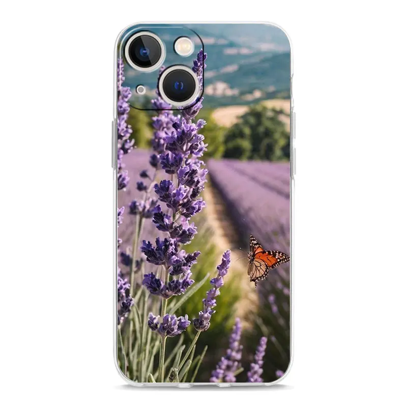 Lavender Purple Flower Clear Phone Case