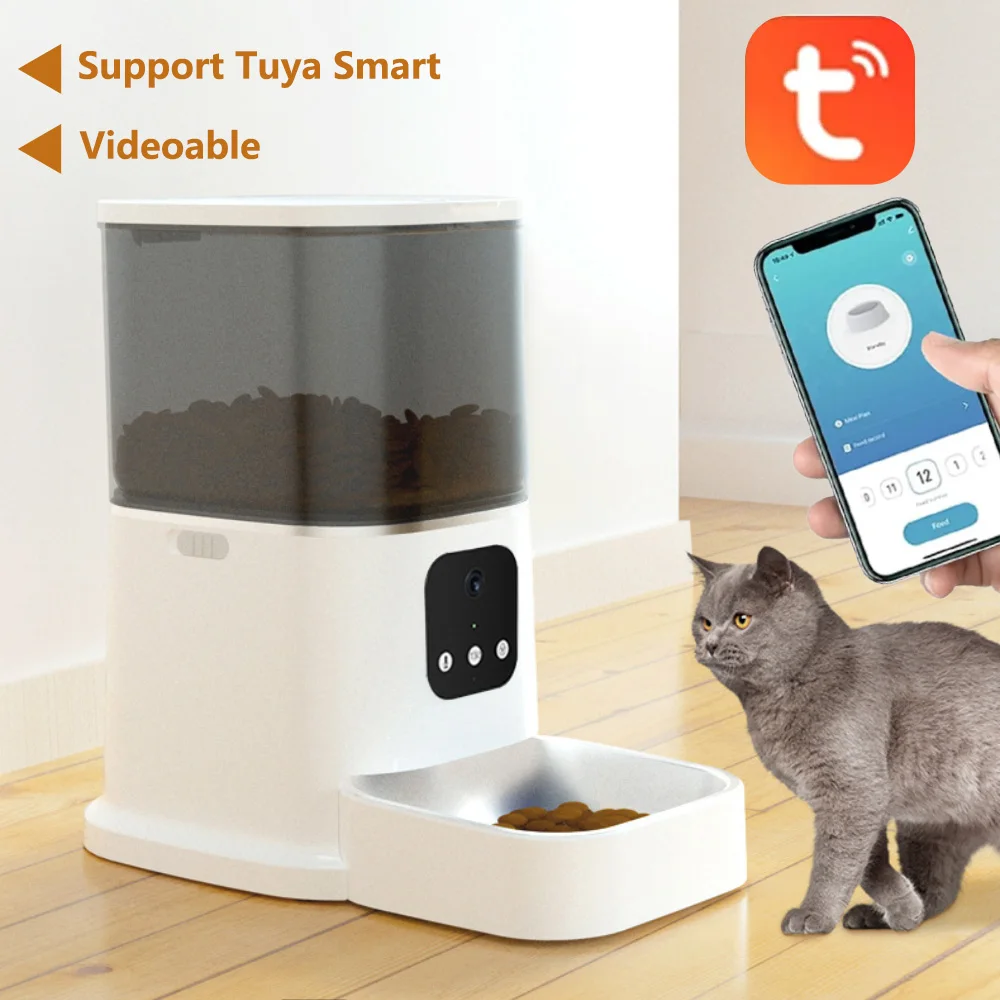 

Cat Feeders 6L Large Capacity Tuya Smart Automatic Pet Feeder For Cat Dog WiFi Intelligent Dry Food Dispenser Voice Recorde Bowl