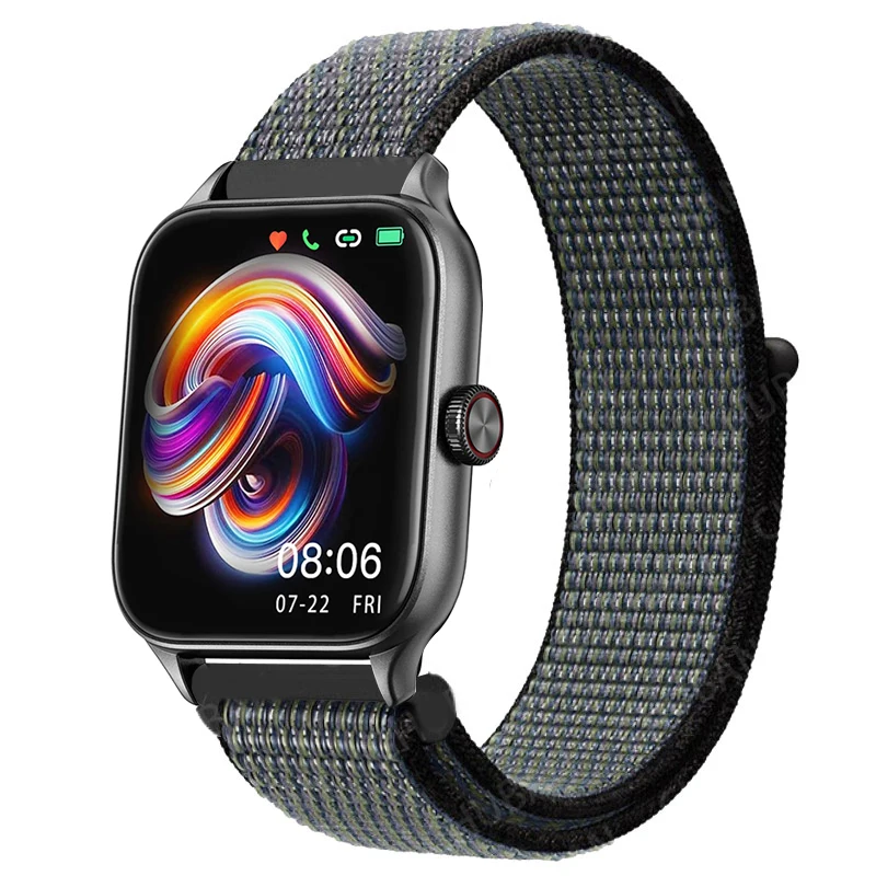 Sport Nylon Loop Bracelet Strap, 22mm or 20mm, Compatible with Popular Smartwatches