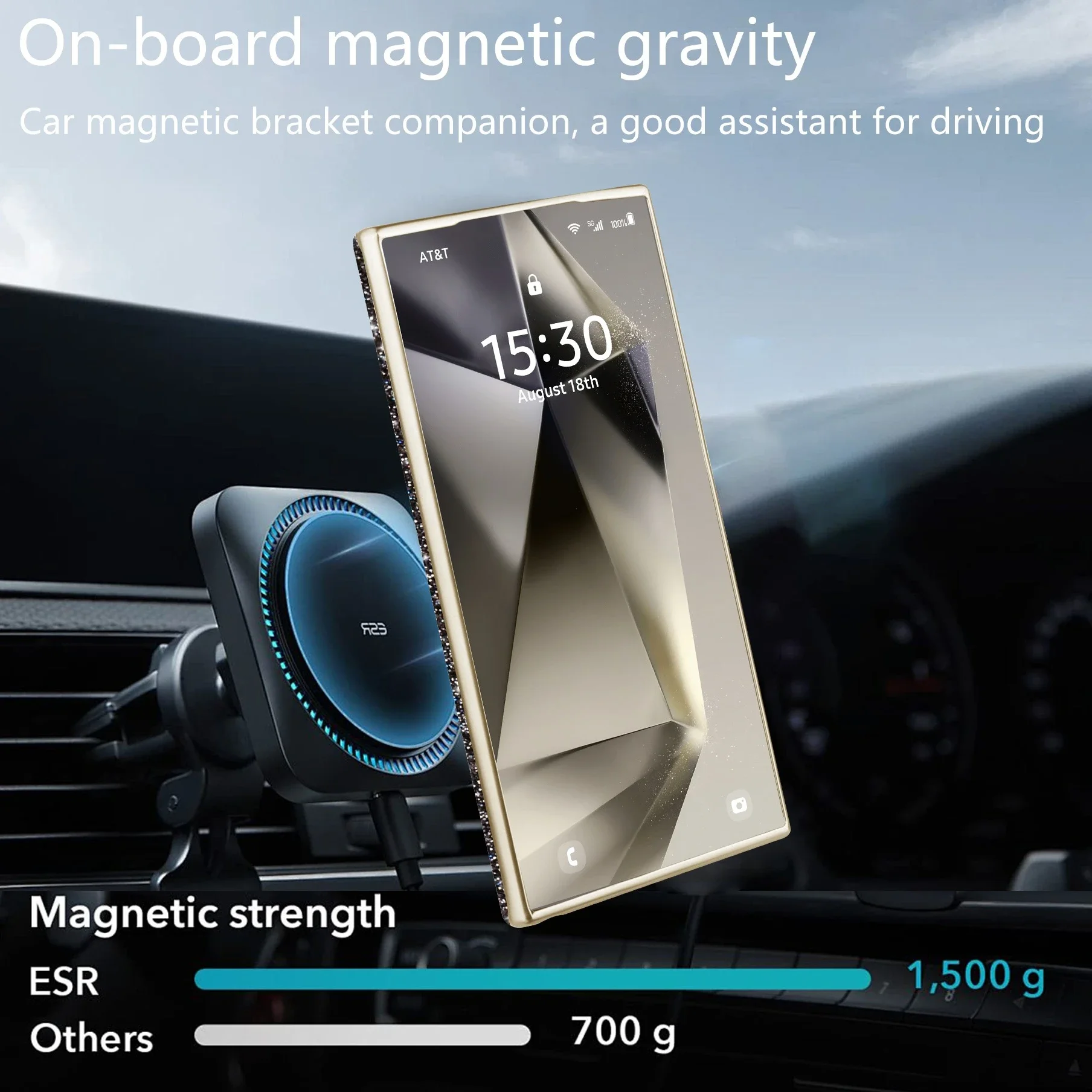 Glitter Bling Magnetic Attraction Phone Case with Electroplating Bumper