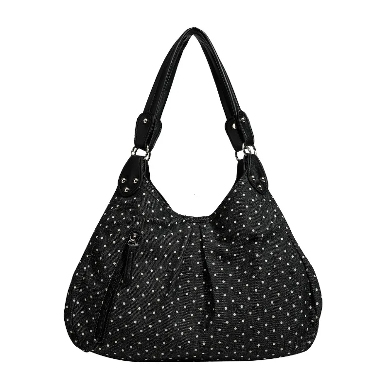 Fashionable Vintage Messenger Bags New Polka Dot Handbag Korean-style Large-capacity Tote Bags Versatile Comfortable Casual Bags 1