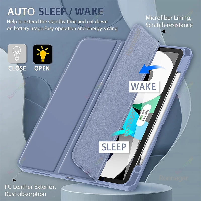 Nuovo Ipad Pro Custodia Da 11 Pollici 2022 (4A Generazione)/ 2021 (3A Generazione) Con Portamatite Ipad Pro 11 12.9 Ipad 10Th Gen Ipad Air4 5 10.9 Pol