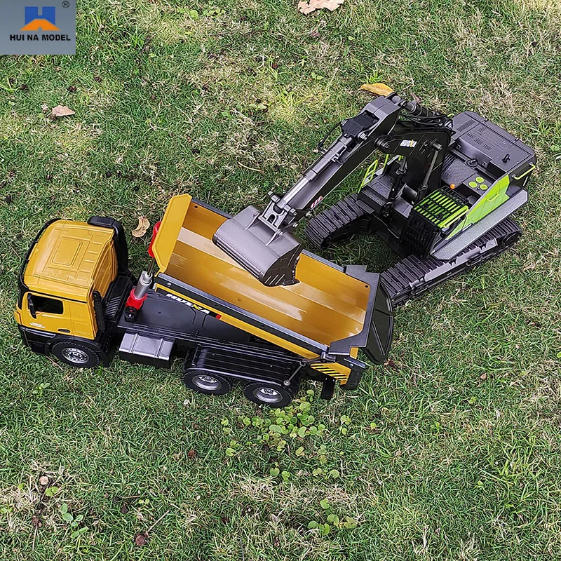 1/14 Huina 1593 573 540 RC Excavator Dumper Truck Crawler 2.4G Remote