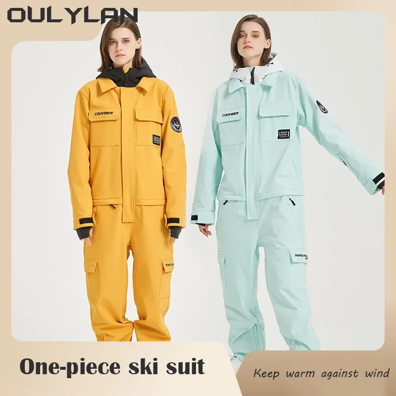 

Oulylan Warm Jump Suit Waterproof Winter Clothes Overalls Hooded Men Women One-Piece Ski Suit Outdoor Sports Snowboard Jacket