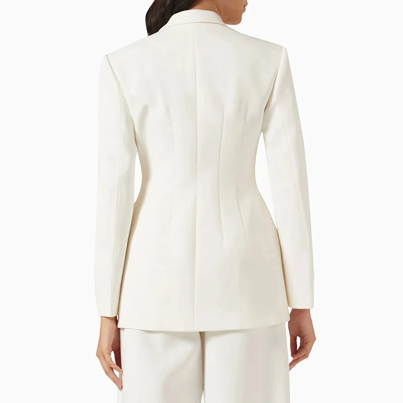 KBQ Patchwork Belt Chic Blazer For Women Notched Collar Long Sleeve Spliced Pocket Casual Minimalist Blazers Female Fashion New