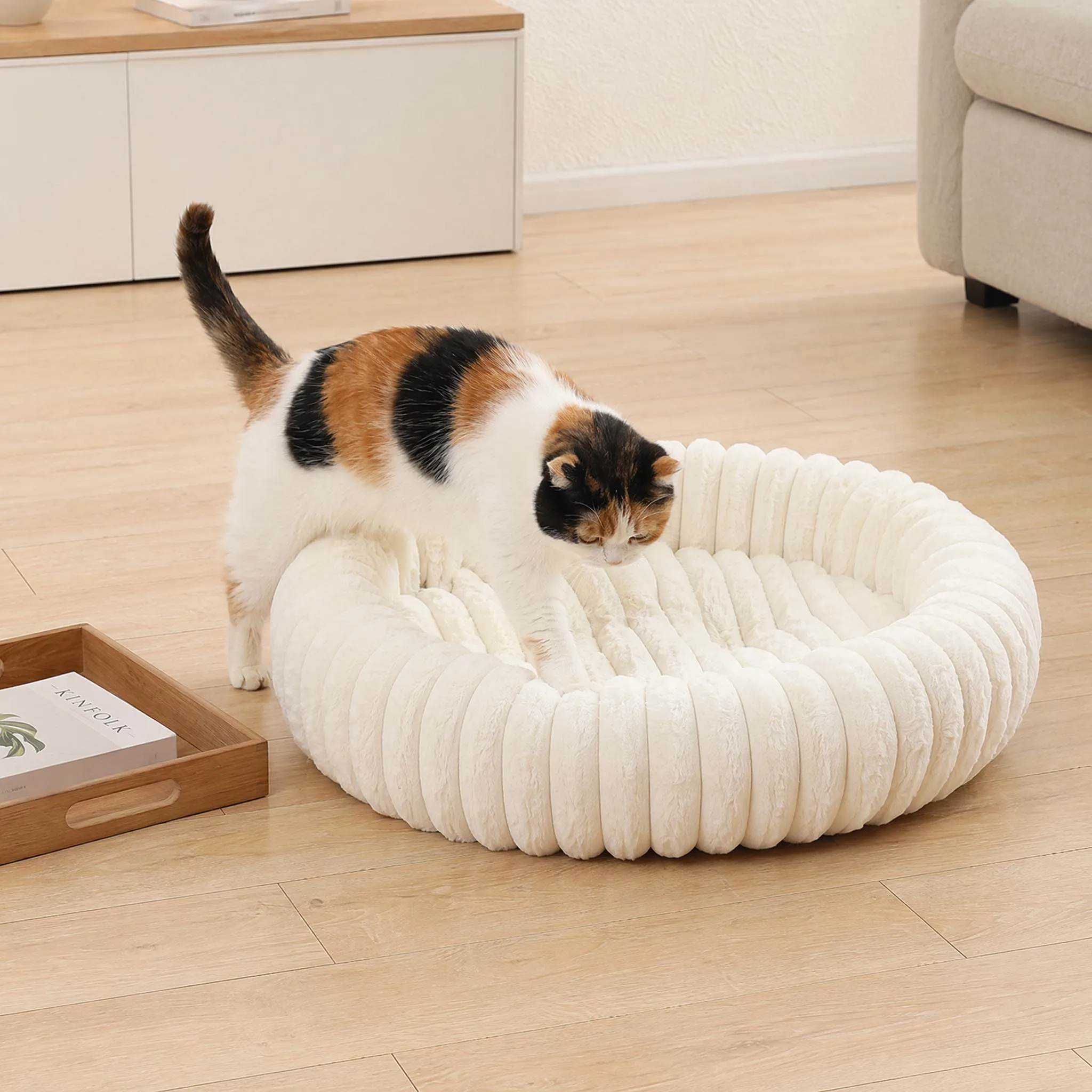 Ultra Soft Round Donut Pet Bed For Small And Medium Cats And Dogs_voghion.com