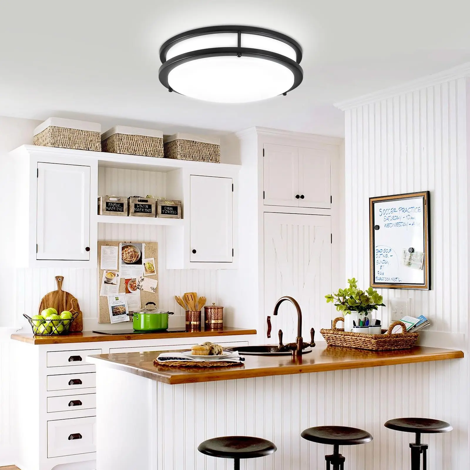 LED Ceiling Lamp Living Room Light Modern Black Ceiling Light