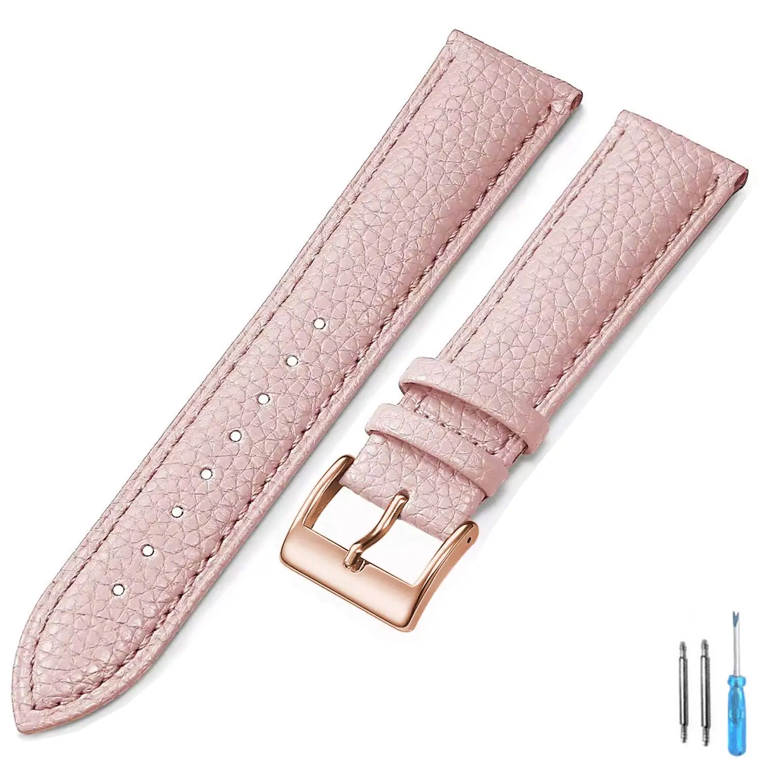 Premium Genuine Leather Watch Band for Men and Women - High-Quality Strap with Tool Included