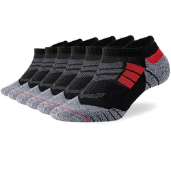 Men's Athletic Cushion Comfort Ankle Socks - 6 Pairs Pack - EUR 41-46(US 10-13) (6Pairs Black Red)