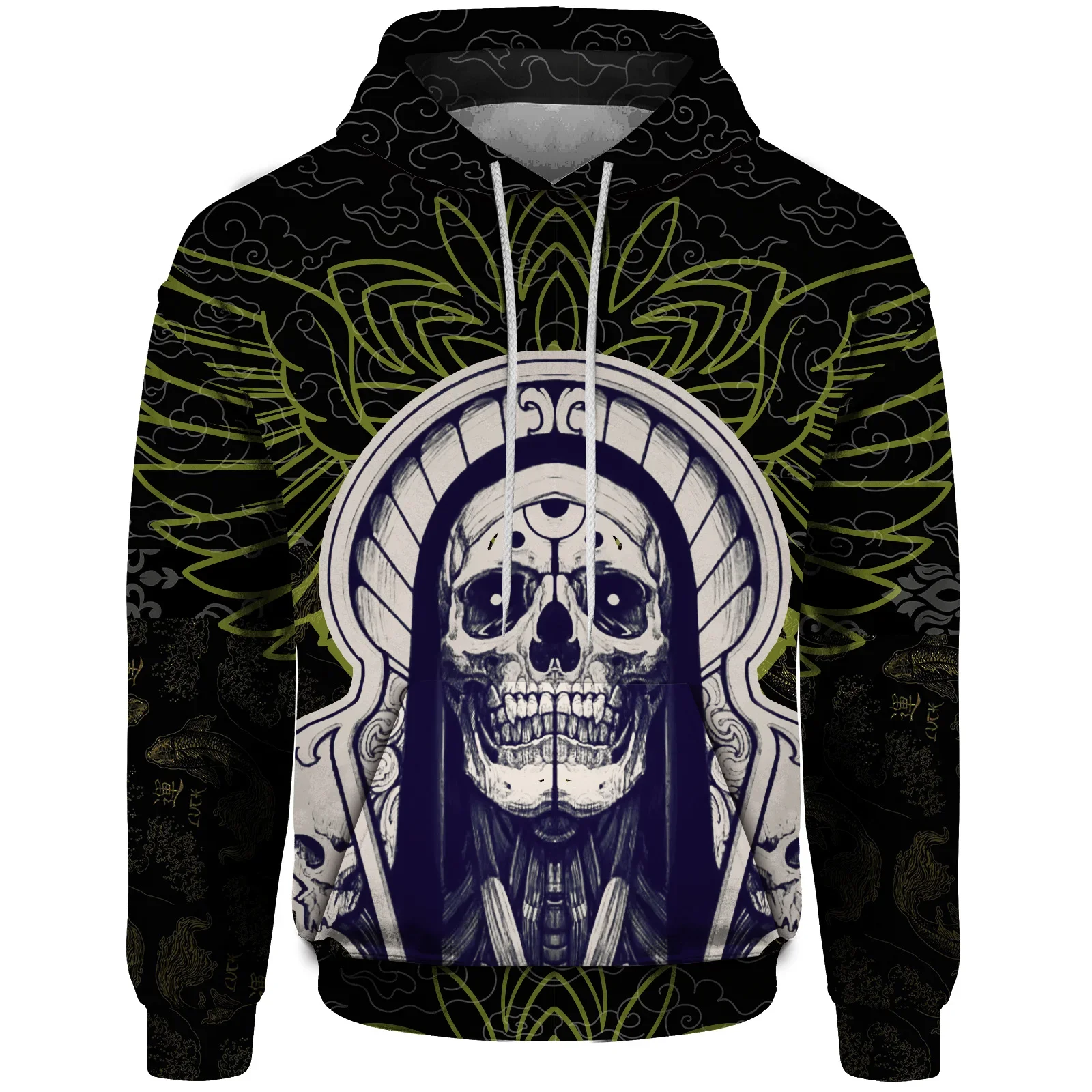 thumbnail image 1 of Sudadera con capucha informal de otoño para hombre, sudadera con capucha para hombre, sudadera con estampado de calavera genial, sudaderas para hombre, ropa Y2k, 1 of 5