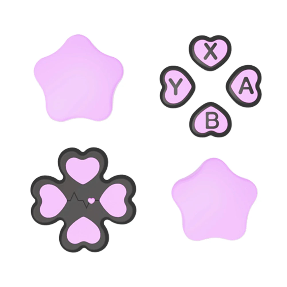 Cute D-Pad Button Caps Silicone Thumb Grips Set ABXY Key Buttons Sticker for Nintendo Switch2 Joy-Con