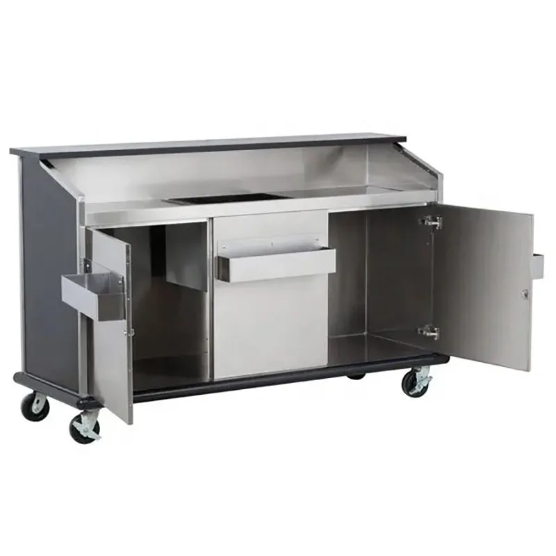 Stainless Steel Portable Bar Station Wedding Party Removable Cocktail Bar Station