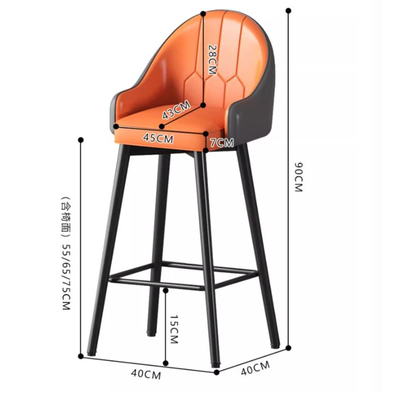 Nordic Modern Bar Chairs Swivel Restaurant Luxury High Stool Bar Chairs Reception Italian Design Home Furniture Cadeiras LLBC