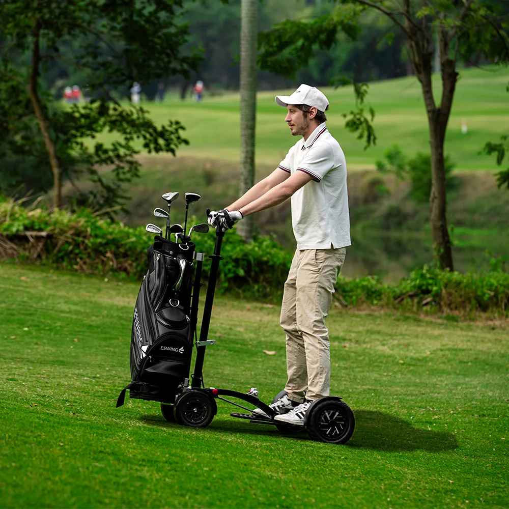ESWING New 4 Wheel Electric Golf Trolley 1600W Foldable Push Golf Trolley Electric