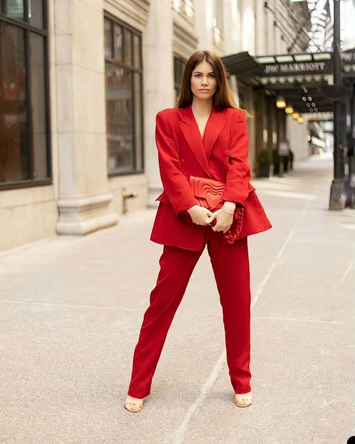 Dark Red Women Pants Sets Plus Size Lady Oversize Blazer Trousers Suits  Wedding Wear 2 Pieces(Jacket+Pants) - AliExpress