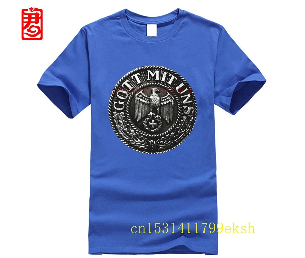 Camicia Da Uomo In Puro Cotone Stampato Division Panzergrechier Germany Nva Wehrmacht T T-Shirt O-Collo Soldato Con Cintura
