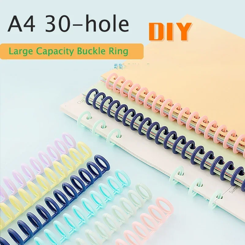 10pcs A4 30-hole Large Capacity Buckle Ring Loose-leaf Notebook Binding Rings Coil Ring Binder Rings Notebook Office Supplies