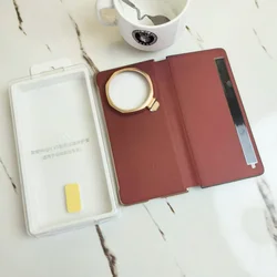 Enhanced Product Title: Premium Smart View Clear Mirror Flip Cover with Kickstand - Leather Slim Protective Matte Back Shell for Magic V5 (Red)