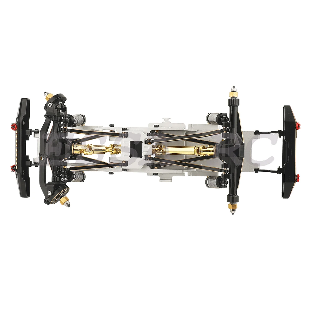 RZXYLRC TRX4-M Integrated Metal Chassis Kit - One Body Frame With Brass Axles & Gearbox For 1/18 TRX4M RC Crawler Upgrades