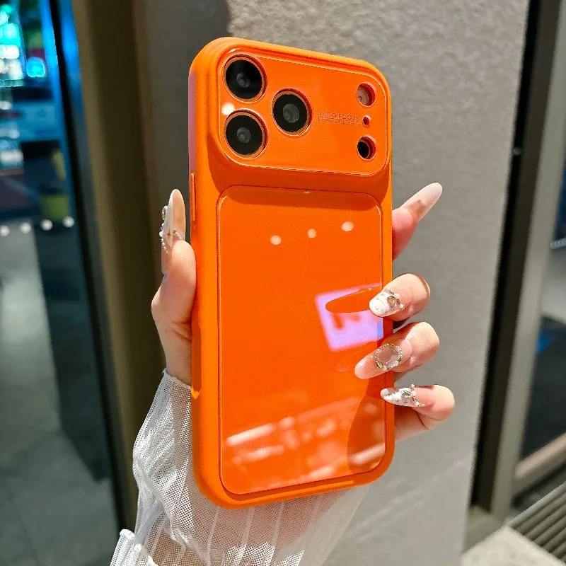 Luxury Candy Solid Color High Gloss Phone Case with Camera Lens Protection