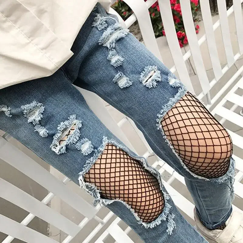 Fashion Baby Girls Fishnet Tights Mesh Stockings Kids Girls Lace Summer Children Black Net Grid Pantyhose Children Tights