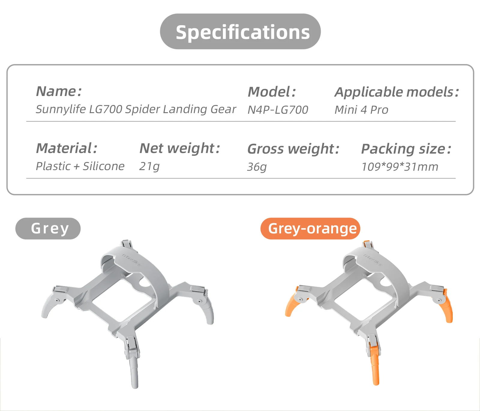 Für DJI Mini 4 Pro Drone Fahrwerk Unterstützung Bein Gimbal Kamera Objektiv Erhöhen Anti-kollision Schützen Halterung Drone zubehör – Detail 2