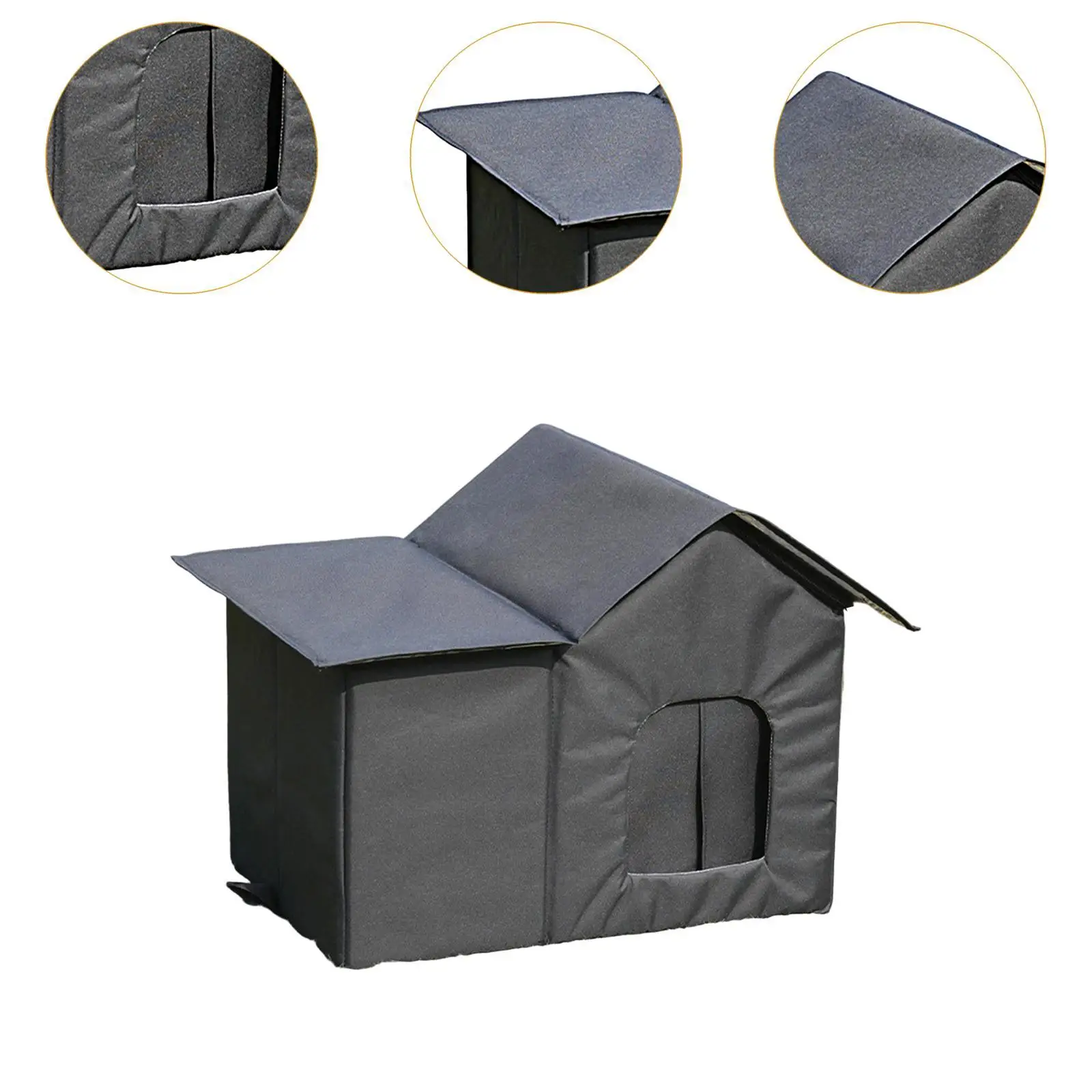 Outdoor Cats House Versatile Rainproof Kitten Enclosure Oxford Cloth Warm Waterproof Home for Street Cats