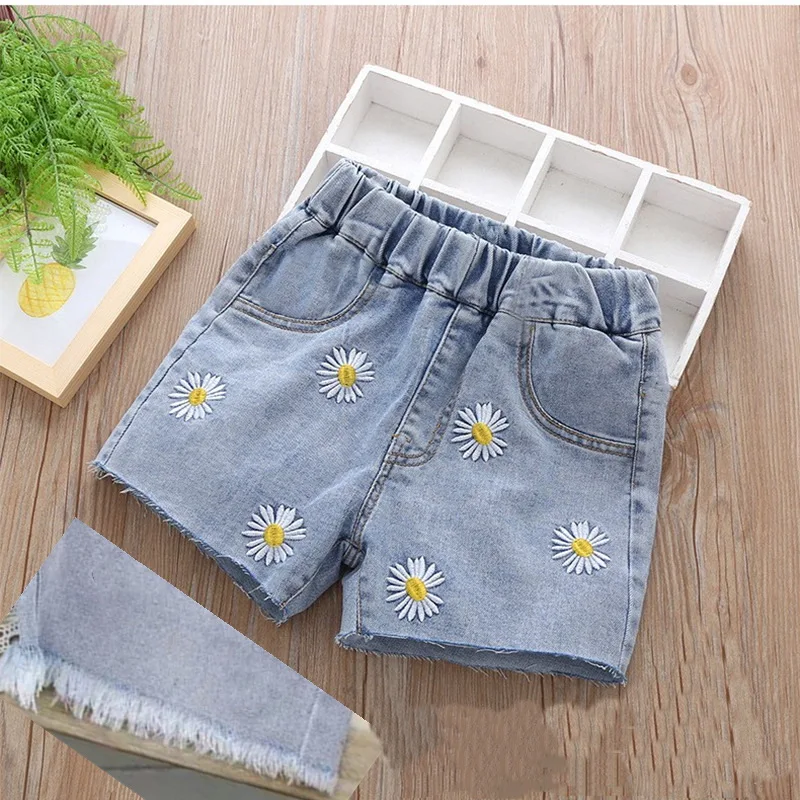 Girls Shorts Loose Wide-Legged Denim Shorts for Kids Casual Thin Children  Pants Teenager Trousers Baby Shorts Clothing