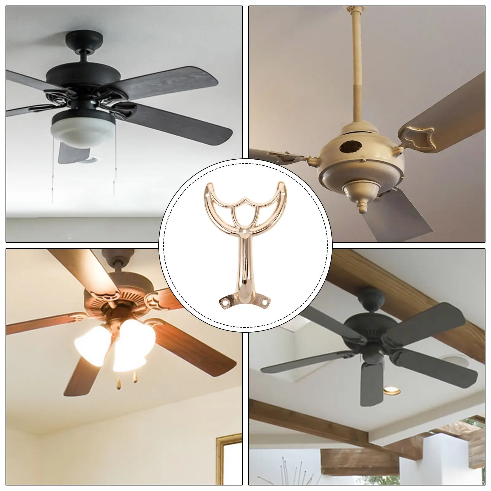 5 Pcs Ceiling Fan Blade Support Rod Parts Replacement Indoor Grommet Golden Blades