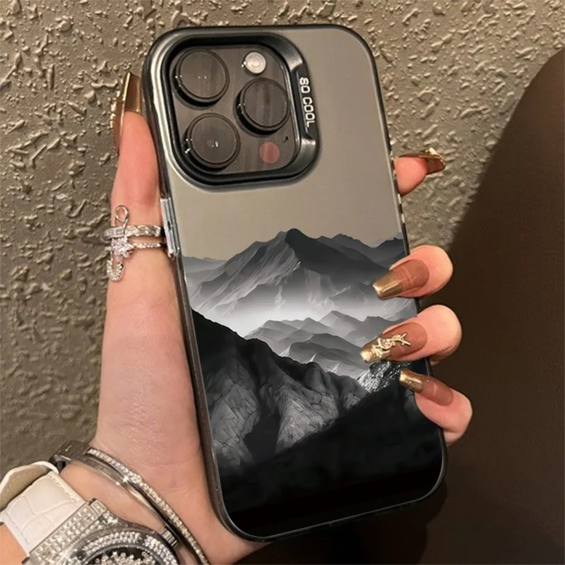 Black Mountain Shockproof Bumper Phone Case - Full Protection Cover