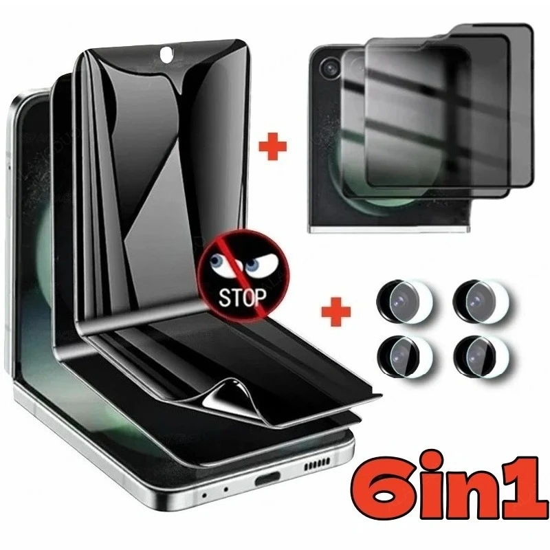 6-in-1 Privacy and Protection Film Set with Anti-Spy and Hydrogel Technology