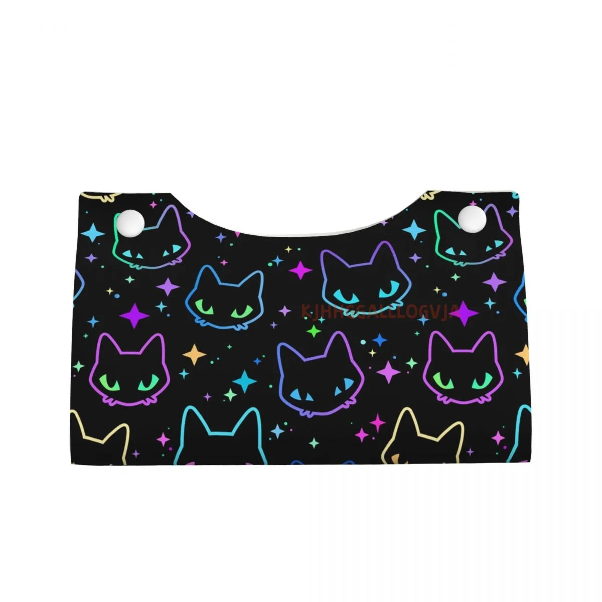 Colorful Cat Heads Facial Tissue Box Cover Rectangular 1908 Pink Green PU Leather Tissue Box Holder 2