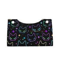 Colorful Cat Heads Facial Tissue Box Cover Rectangular 1908 Pink Green PU Leather Tissue Box Holder 2
