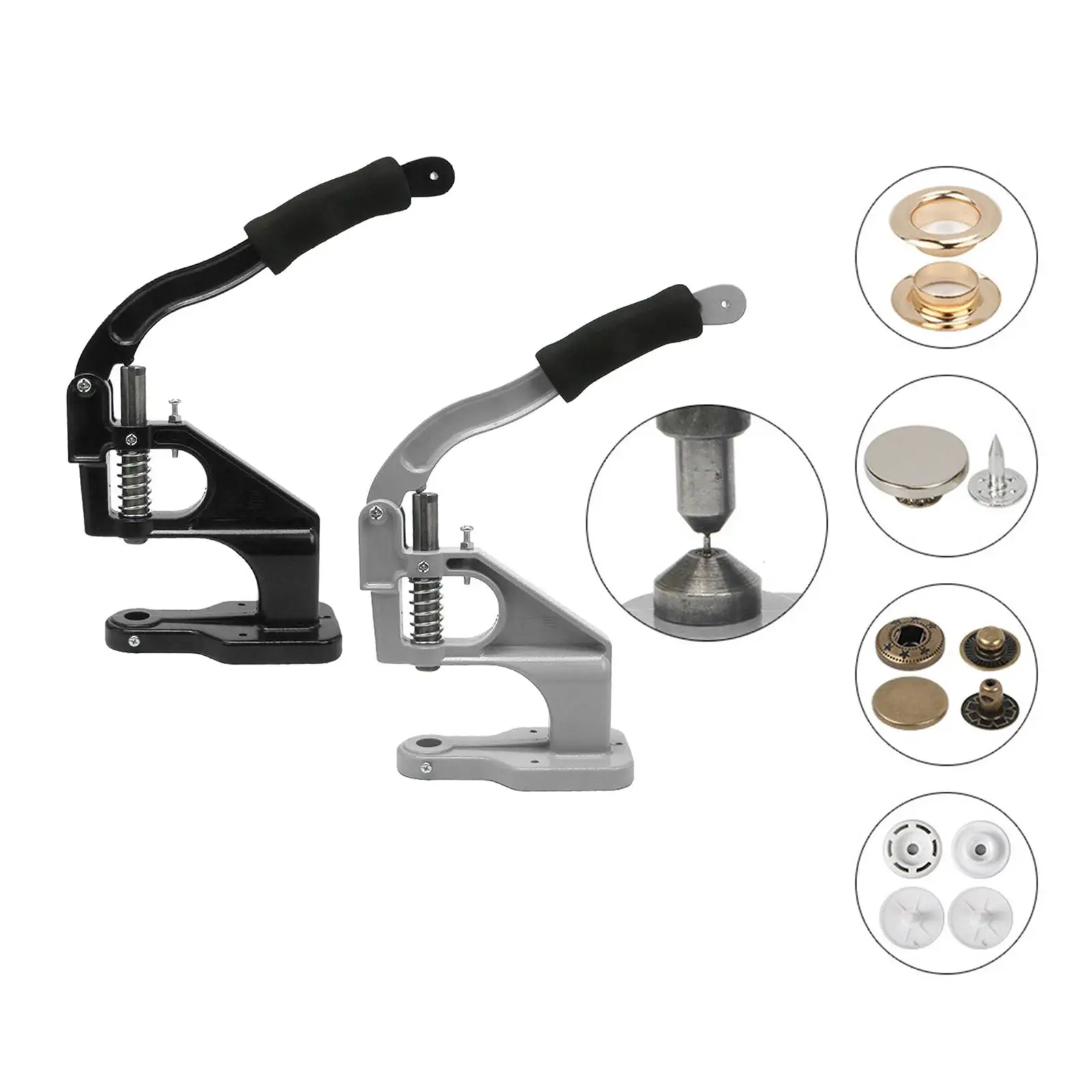 Manual Hand Press Machine for Buttons, Grommets, Snap Buttons, Rivets, Eyelets, Pearl Rivets, Fabric Covered Buttons