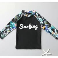 traje de baño niñ 3pc Swimsuit Tropical Forests Big Boys Anti-UV Swimming Beach Bathing Suit Children Long Sleeve 2-15 Years 4