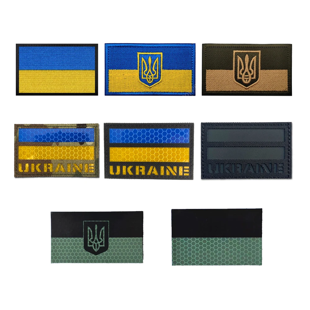 UkraineFlagUkrainianArmbandEmbroideredIRMulticamPatchHookLoop