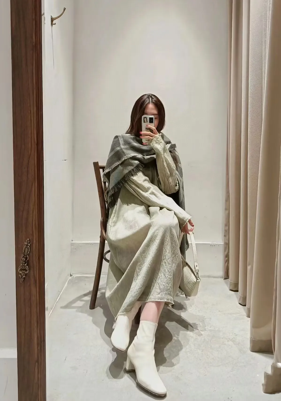 Cashmere Scarf Stripe Simple Design Women Men