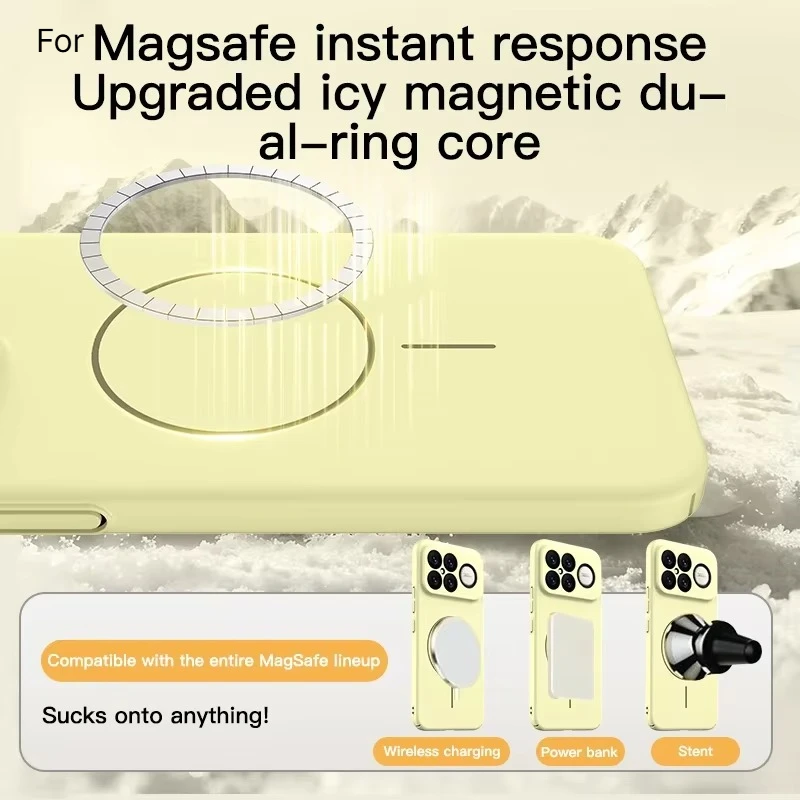 Silicone Skin Feel MagSafe-Compatible Magnetic Wireless Charging Drop Protection Case