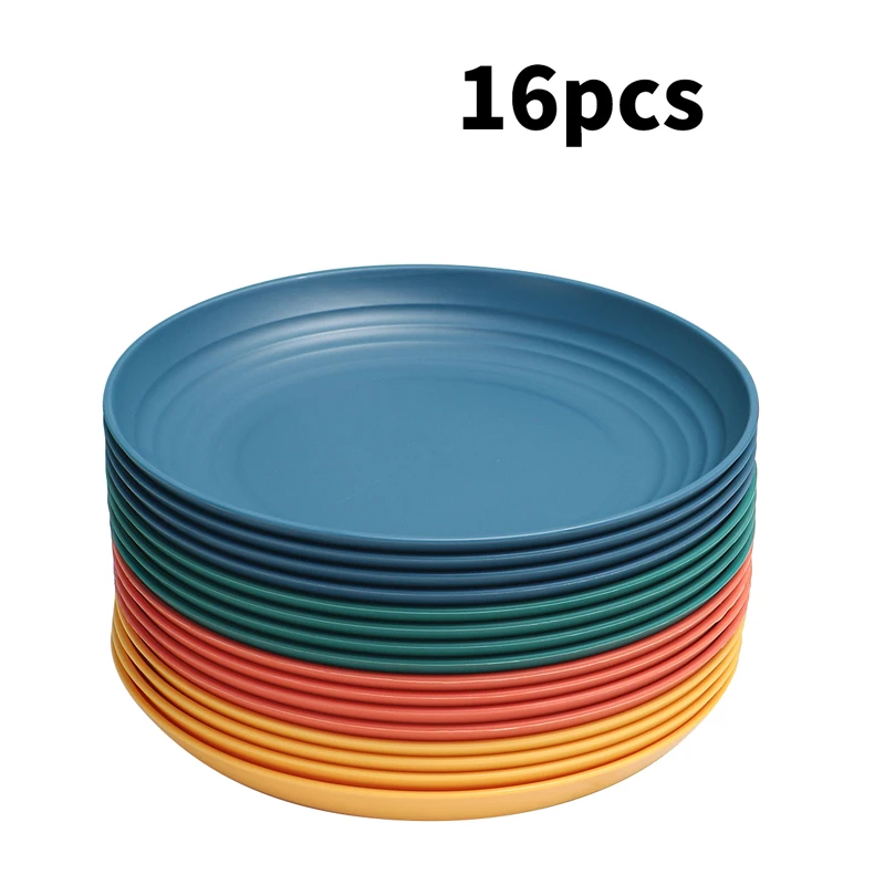 4/16pcs Plastic plates 9 inches diameter reusable holiday party snacks fruits desserts and pastries dining dish