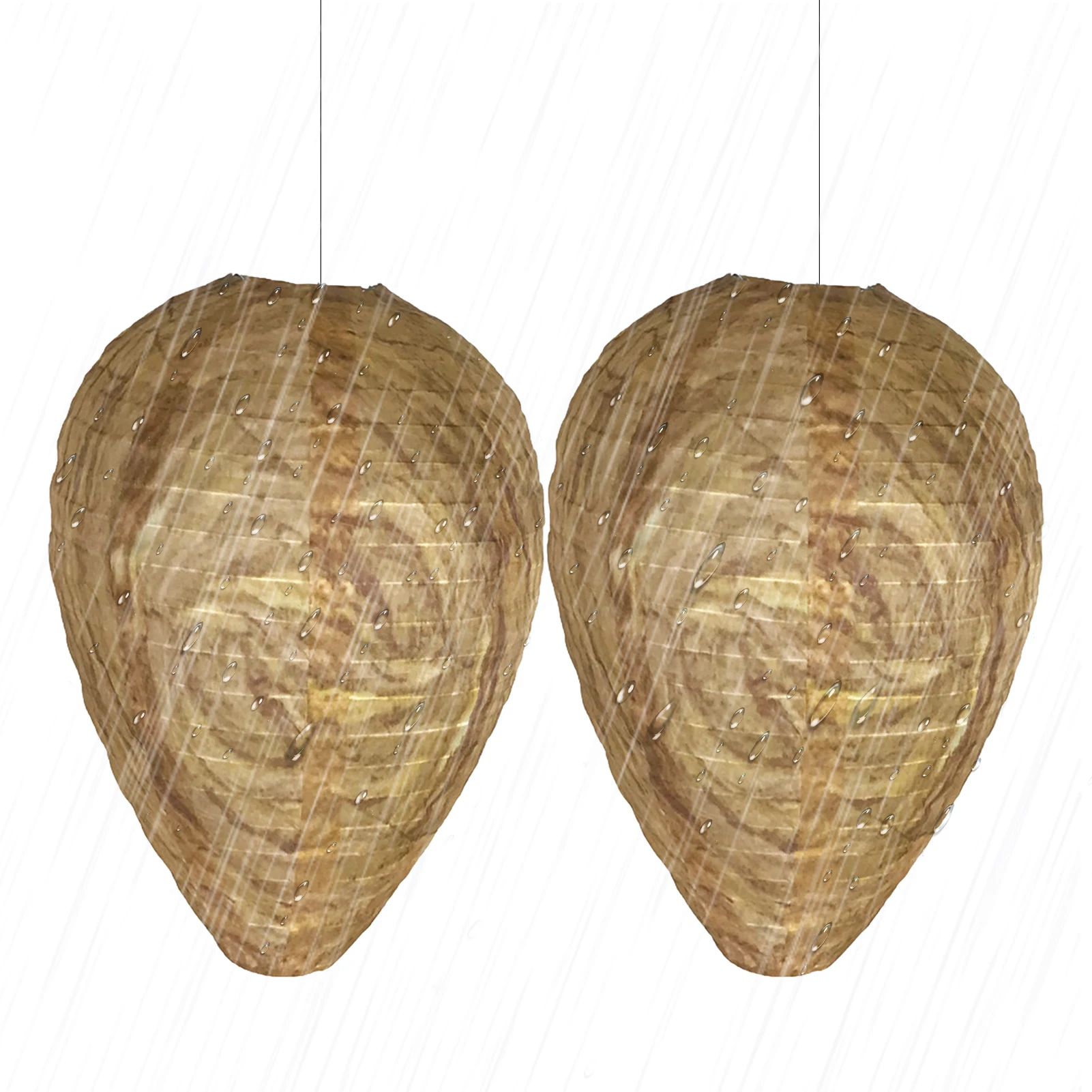 

2pcs Reusable Garden Wasp Nest Bees Safety Eco Friendly Cloth Dummy Hanging Decoy Water Resistant For Repelling Fly Protection
