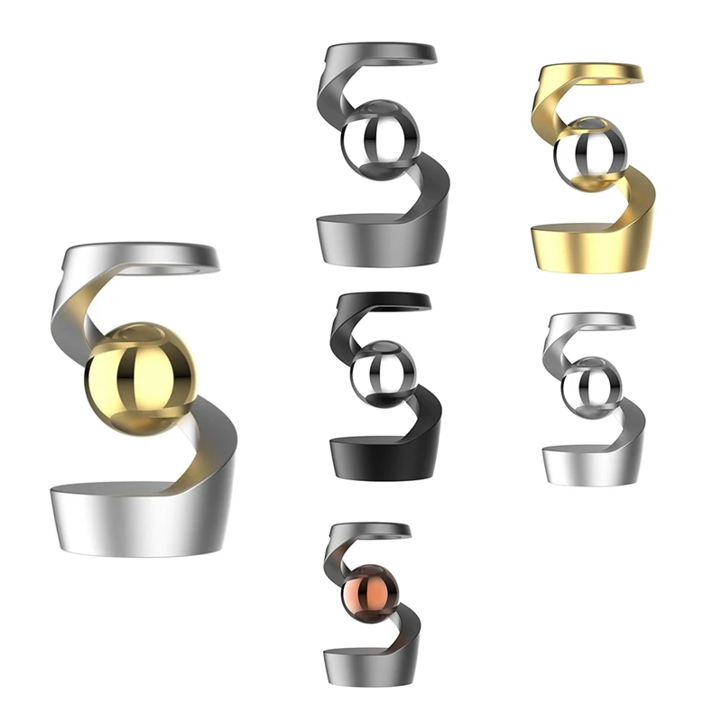 MOMO Desktop Suspended Gyroscope,Gravity Defying Kinetic Desk Toy, Stress Relief Kinetic Sculpture Aluminum Rotary Gyro