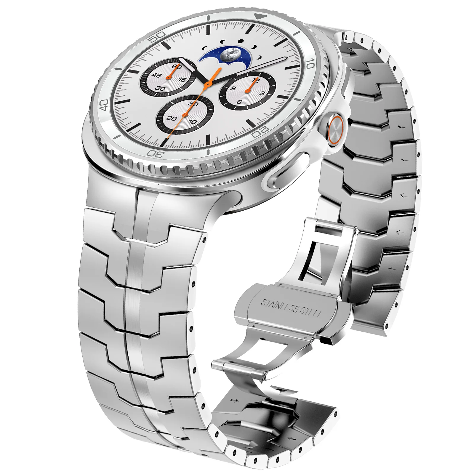 Elegant Stainless Steel Watch Bracelet Band in Metal Finish