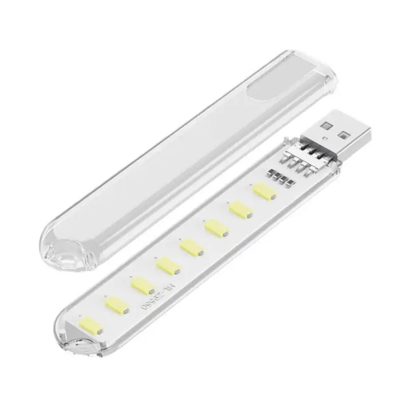 옥외 야영과 학문을 위한 652F 8개의 LED USB 밤 빛 책상용 램프 5V1A 입력