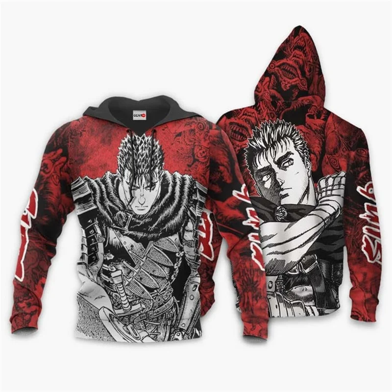 

3D Manga Berserk Printing Hoodies Guts Graphic T-shirts For Men Kid Fashion Cool Hip Hop Short Sleeves Winter Harajuku Clothes