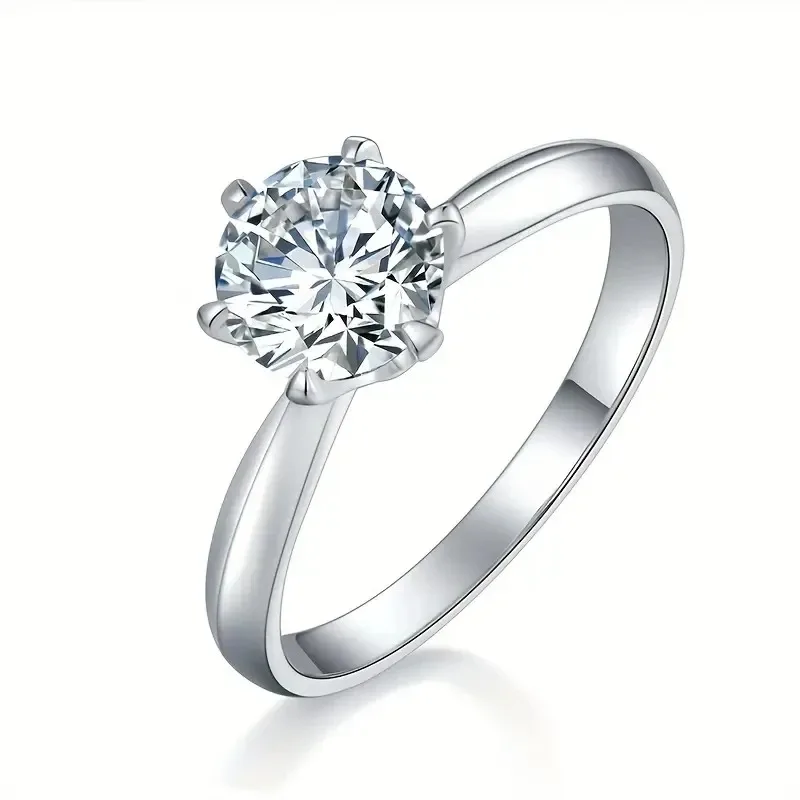 Moissanite Ring 1Carats 925 Sterling Silver For Man and Women Daily Wear Gift Engagement Wedding
