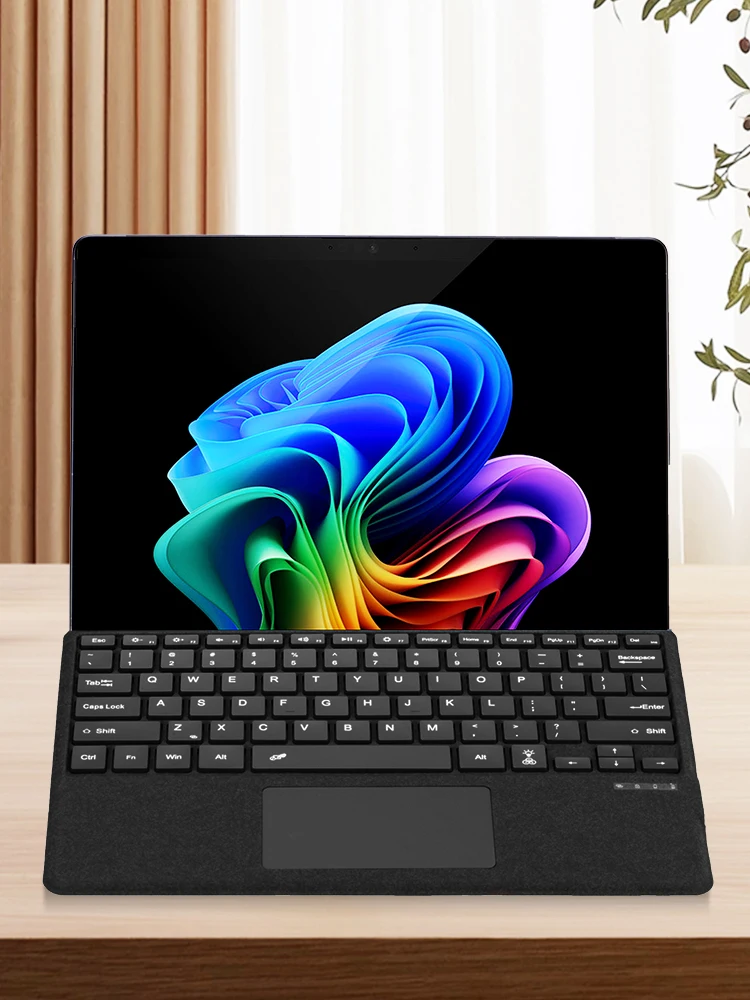Bluetooth-Compatible Ultra-Slim Keyboard with Touchpad Type C Charging 7-Color Backlight for Microsoft Surface Pro 8/9/X/10/11