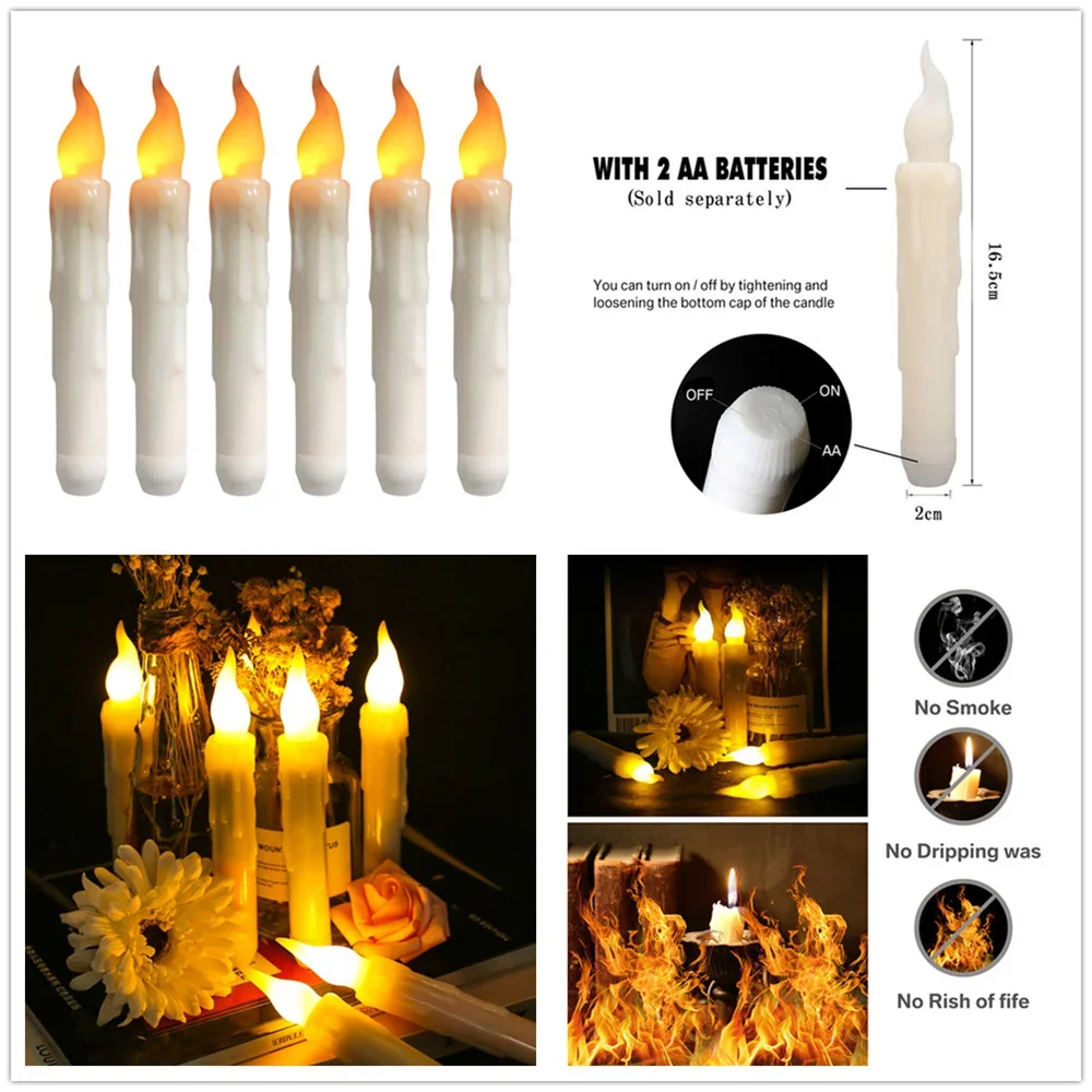 Flameless Window Candles with Removable Holder & Timer Remote  Battery Operated LED Flickering Light for Christmas Decoration