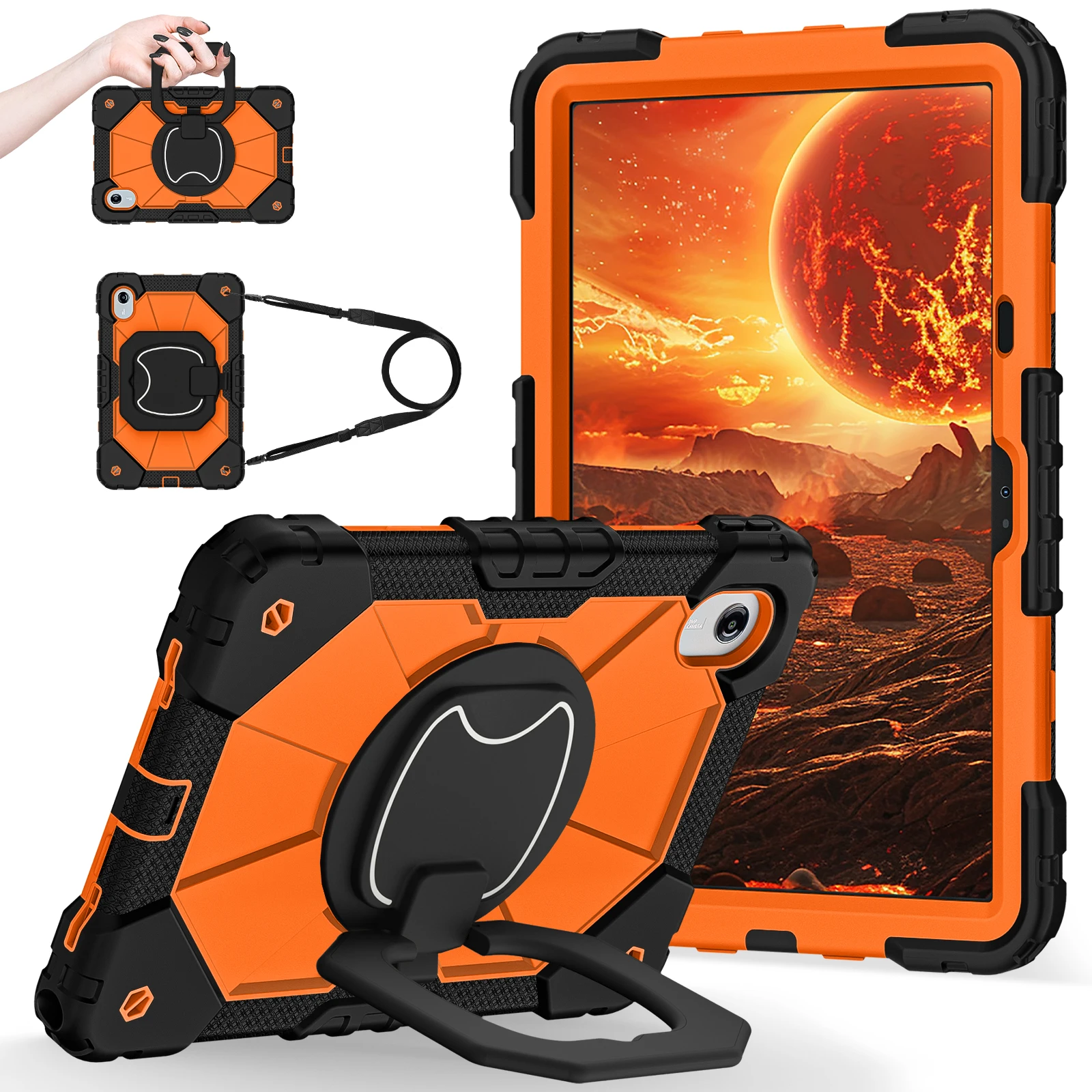 11 Rotating Stand Tablet Cover with Strap - Universal Fit Case
